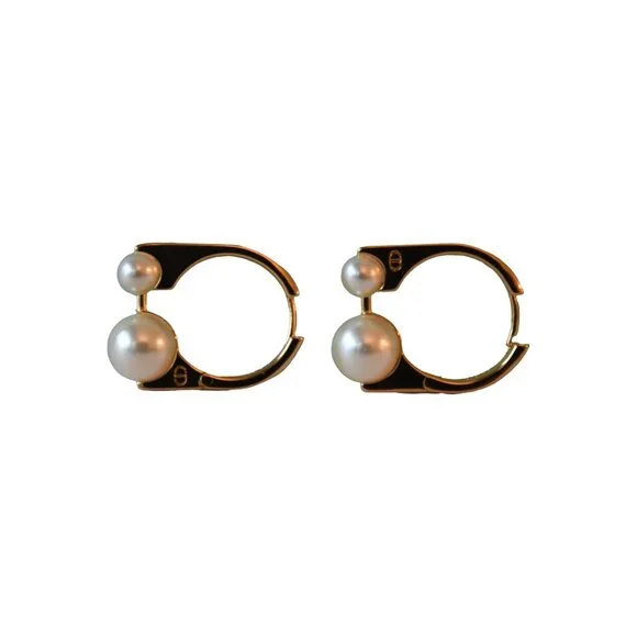Dior Tribales New Look Pearl Stud Earrings Gold - Picture 2 of 3